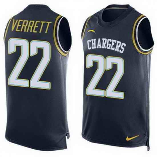 Nike Chargers #22 Jason Verrett Navy Blue Team Color Mens Stitched NFL Limited Tank Top